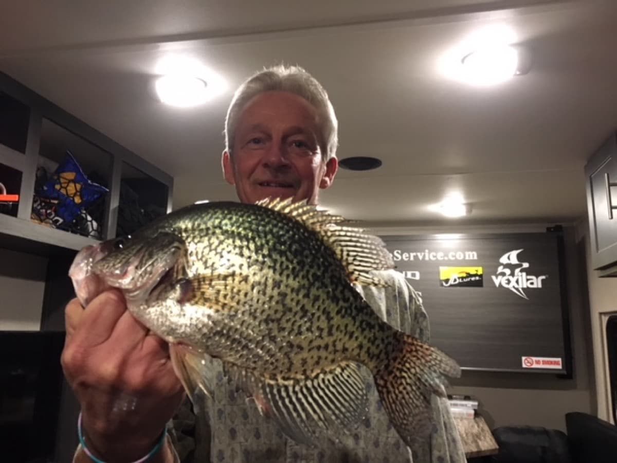 Big crappie caught in the ice house