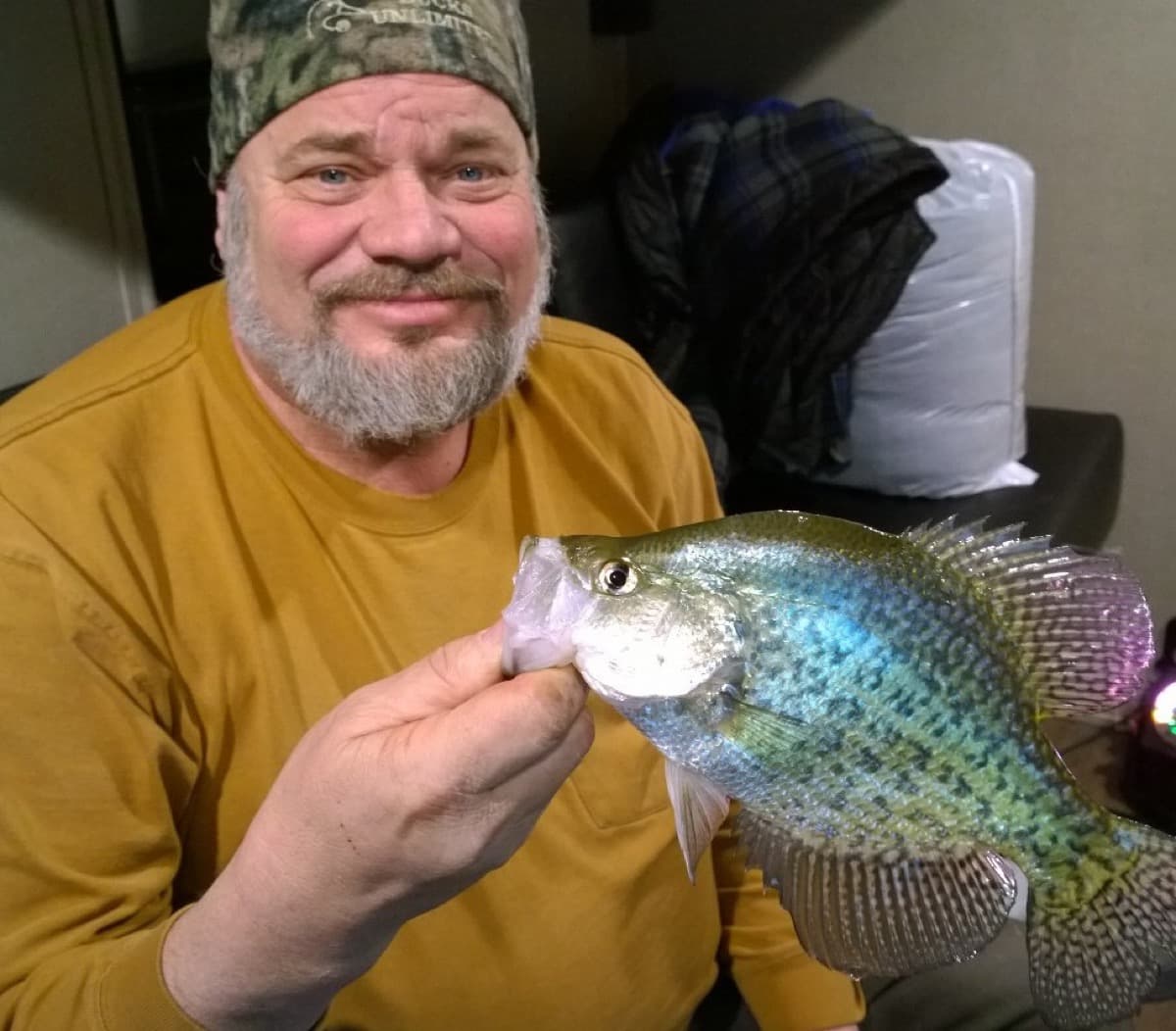 Slab crappie inside the sleeper house