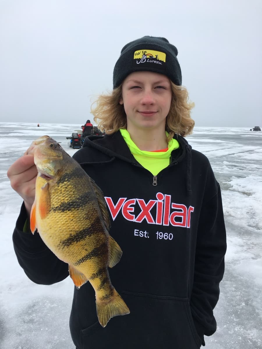 Will with a giant perch and JB Lures