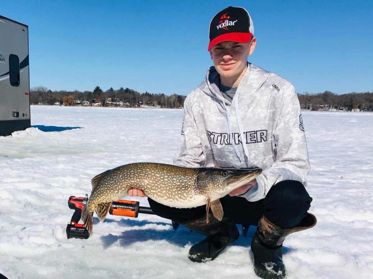 Riley with close-up pike and Vexilar
