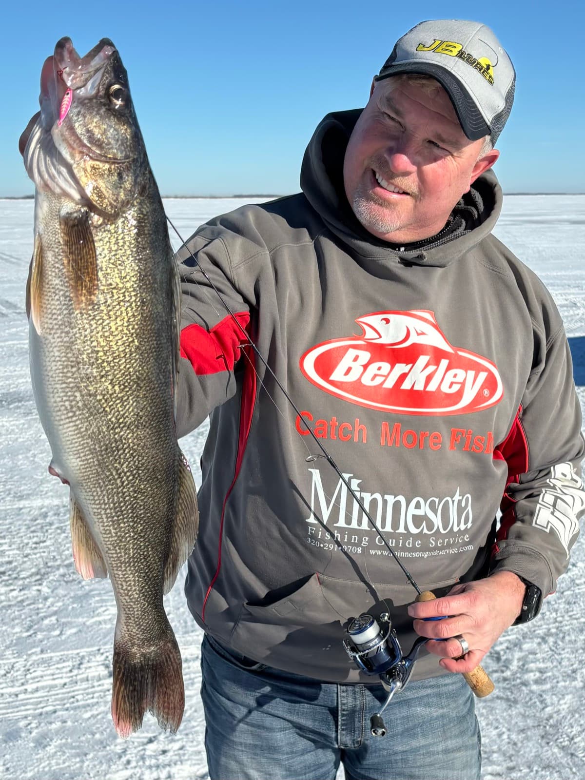 Walleye with big Berkley spoon in its mouth
