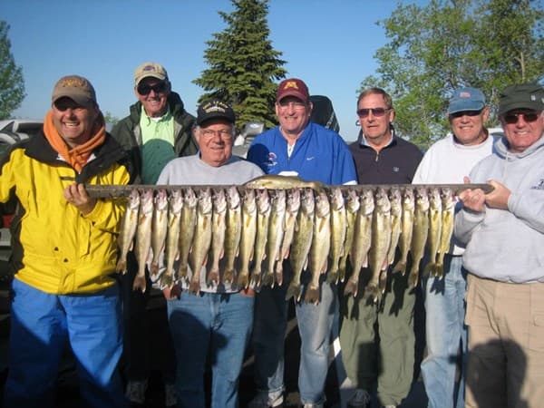 Walleye fishing success on the water